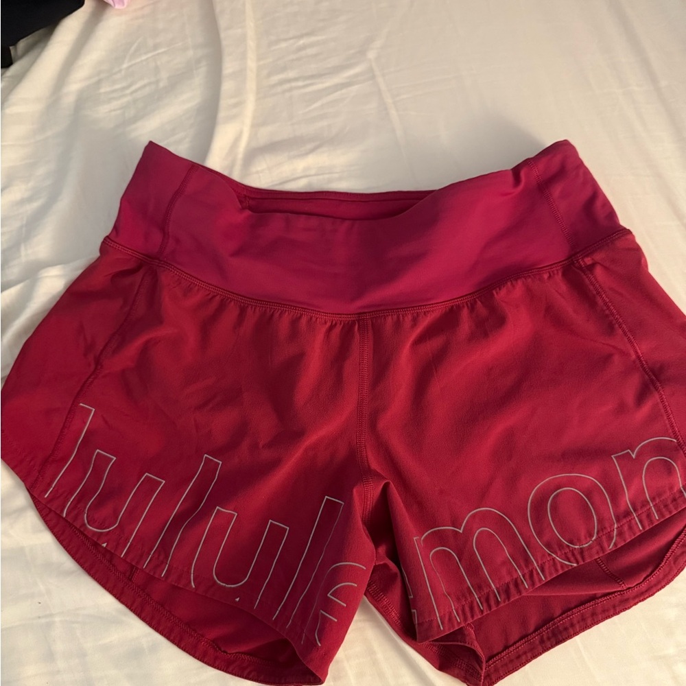 Lululemon Athletica Red Athletic Shorts Lightweight Design